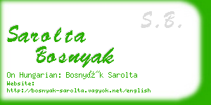 sarolta bosnyak business card